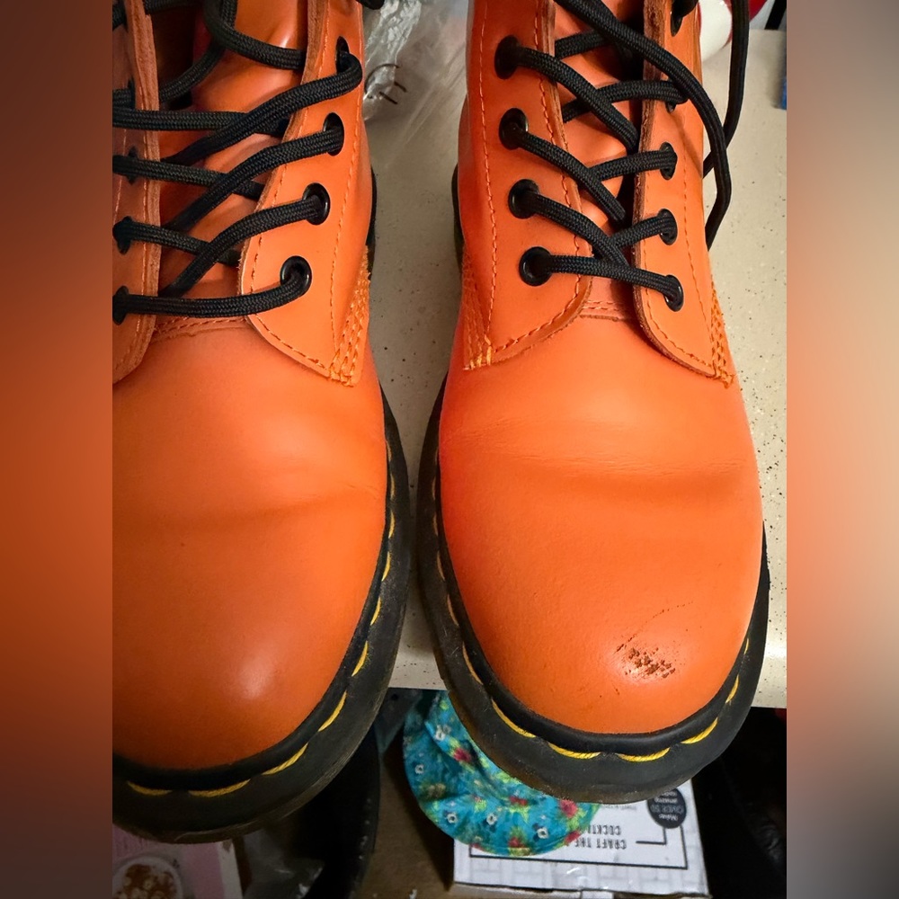 Dr. Martens Orange Ankle Boots